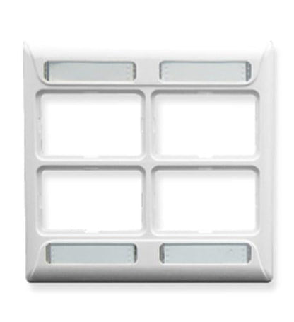 FACEPLATE, ELITE, 2-GANG, 4-PORT, WHITE