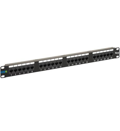 PATCH PANEL, CAT 6, 24-PORT, 1 RMS