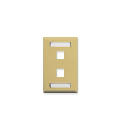FACEPLATE, ID, 1-GANG, 2-PORT, IVORY