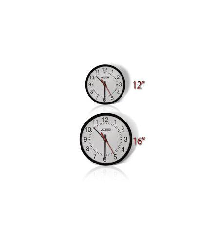12in Round Clock, Black,Surface Mount24V