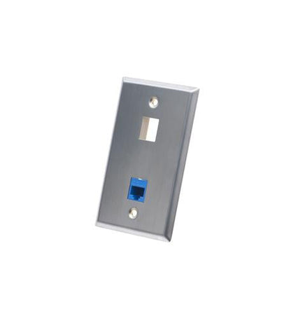 FACEPLATE, STAINLESS STEEL,1-GANG,2-PORT